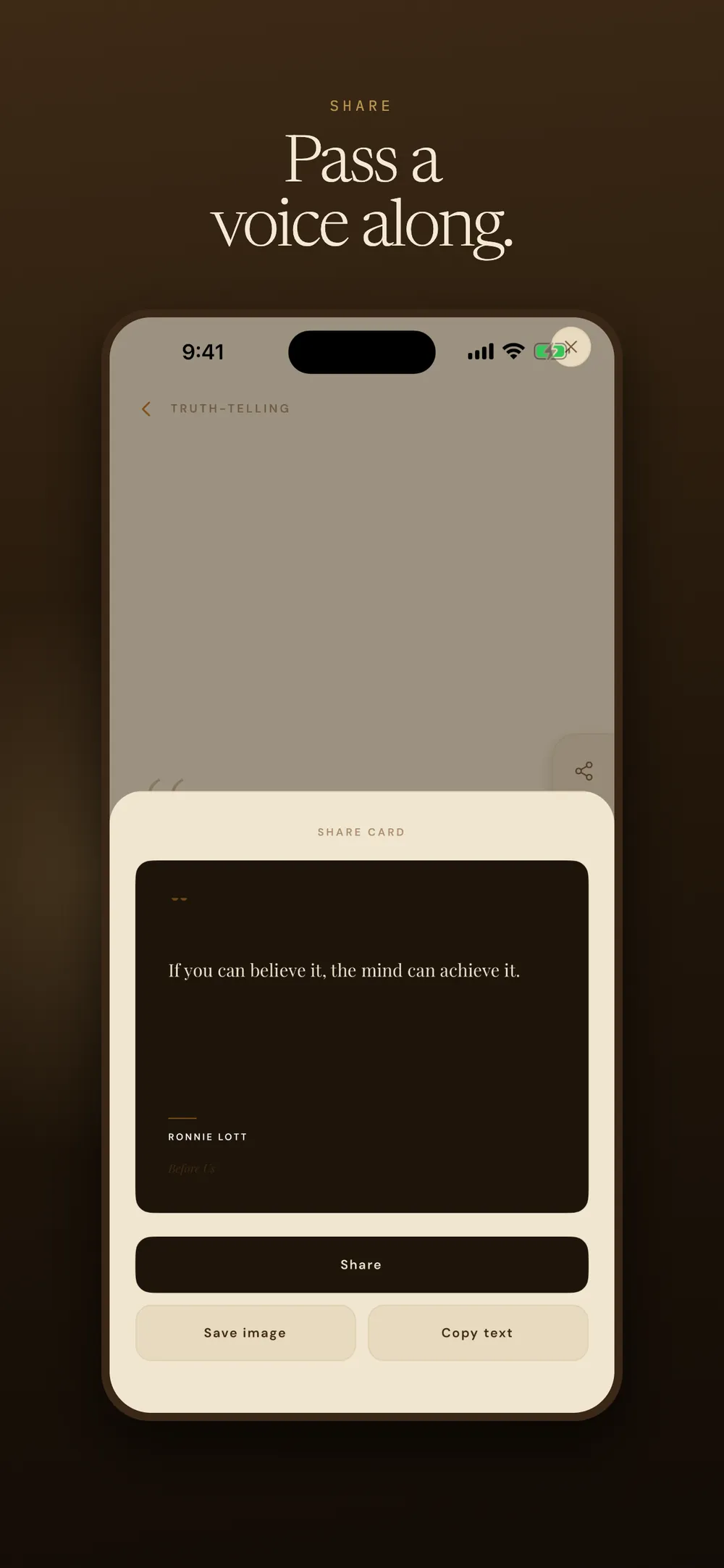 Share a quote as a card